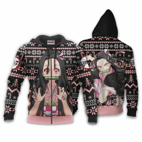 Nezuko Ugly Christmas Sweater Custom Anime Kimetsu XS12 2