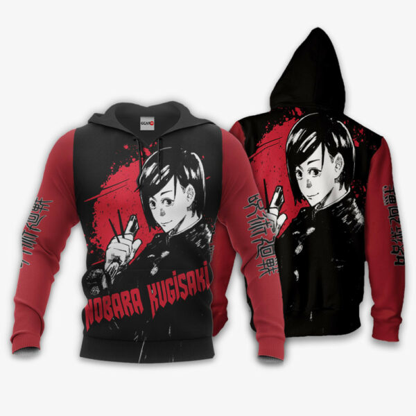 Nobara Kugisaki Hoodie Custom Jujutsu Kaisen Anime Merch Clothes Monochrome 3