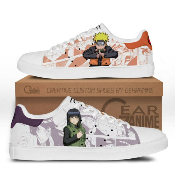 Naruto Uzumaki and Hinata Hyuga Skate Shoes Custom Naruto Anime Sneakers 1