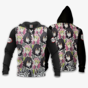 Obanai and Mitsuri Hoodie Custom Kimetsu Anime Merch Clothes Valentine's gifts 8