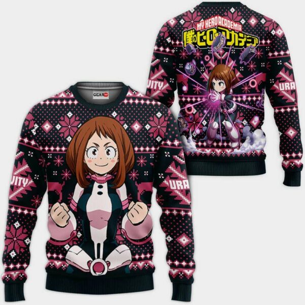 Ochaco Uraraka Ugly Christmas Sweater Custom Anime My Hero Academia XS12 1