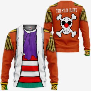 One Piece Buggy Uniform Hoodie Shirt Anime Zip Jacket 7