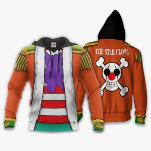 One Piece Buggy Uniform Hoodie Shirt Anime Zip Jacket 8