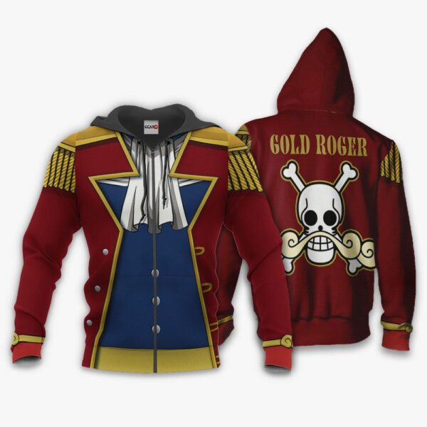 One Piece Gol D. Roger Hoodie Shirt Anime Zip Jacket 1