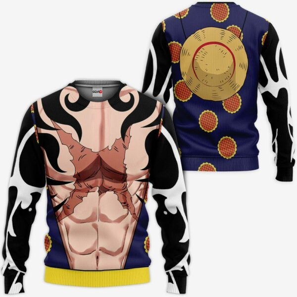 One Piece Luffy Gear 4 Hoodie Shirt Anime Zip Jacket 2