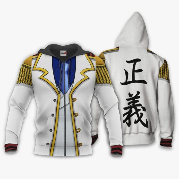 One Piece Monkey D Garp Uniform Hoodie Shirt Anime Zip Jacket 1