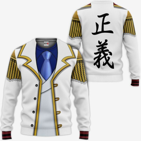 One Piece Monkey D Garp Uniform Hoodie Shirt Anime Zip Jacket 2