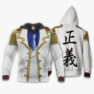 One Piece Monkey D Garp Uniform Hoodie Shirt Anime Zip Jacket 8