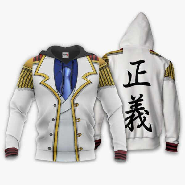 One Piece Monkey D Garp Uniform Hoodie Shirt Anime Zip Jacket 3