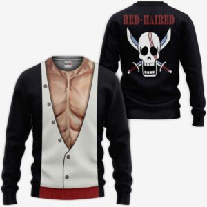 One Piece Shank Hoodie Shirt Anime Zip Jacket 7