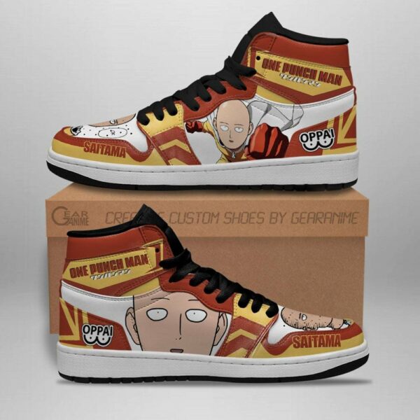 One Punch Man Shoes Saitama Funny Face Custom Sneakers 3