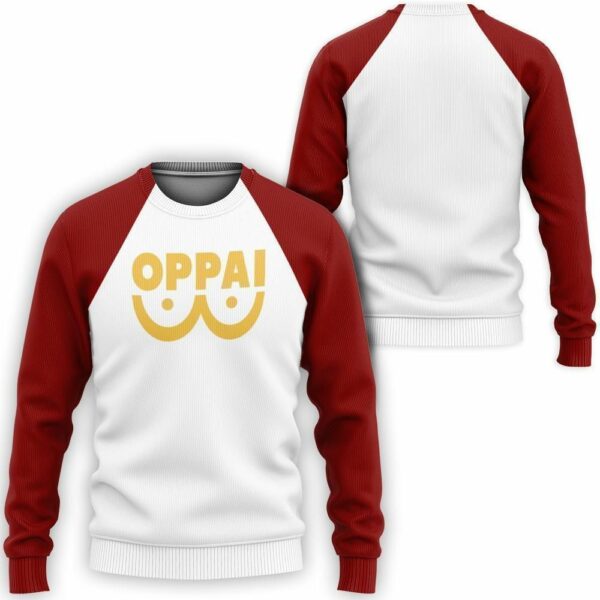 Oppai Saitama Shirt OPM Anime Hoodie Jacket 2