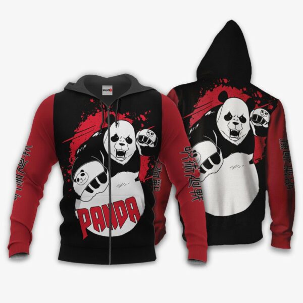 Panda Hoodie Custom Jujutsu Kaisen Anime Merch Clothes Monochrome 1