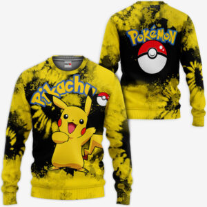 Pikachu Hoodie Custom Tie Dye Pokemon Anime Shirts 7