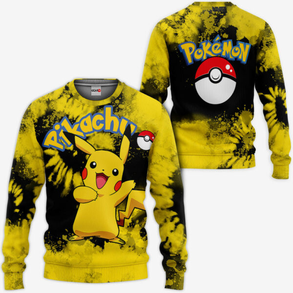 Pikachu Hoodie Custom Tie Dye Pokemon Anime Shirts 2