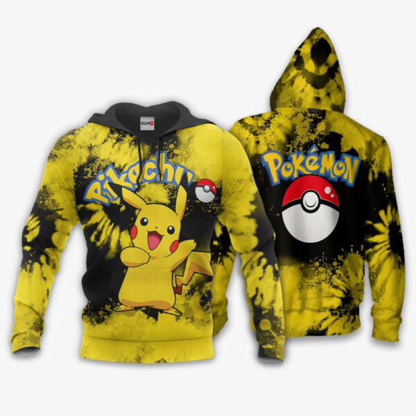 Pikachu Hoodie Custom Tie Dye Pokemon Anime Shirts 3