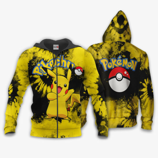 Pikachu Hoodie Custom Tie Dye Pokemon Anime Shirts 1