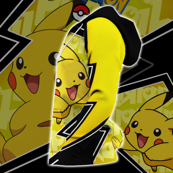 Pikachu Zip Hoodie Pokemon Shirt Anime Merch Clothes 3