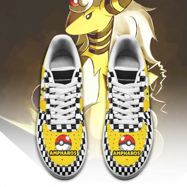 Poke Ampharos Shoes Checkerboard Custom Pokemon Sneakers 2