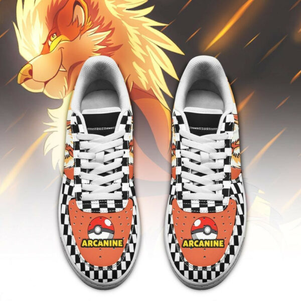 Poke Arcanine Shoes Checkerboard Custom Pokemon Sneakers 2