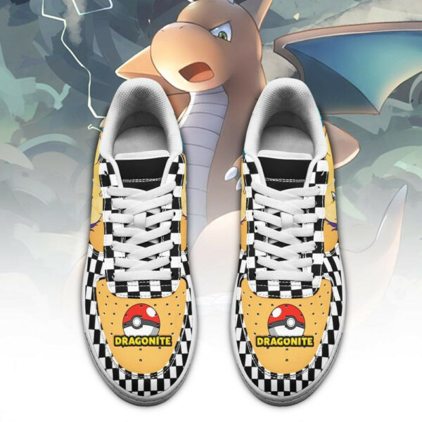 Poke Dragonite Shoes Checkerboard Custom Pokemon Sneakers 2