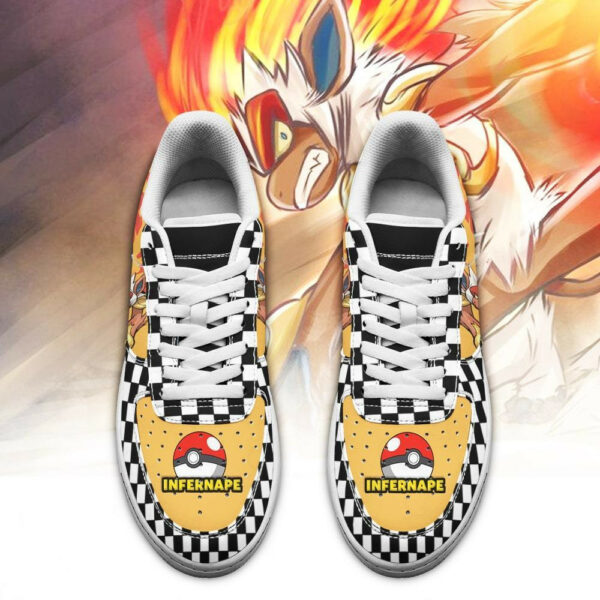 Poke Infernape Shoes Checkerboard Custom Pokemon Sneakers 2