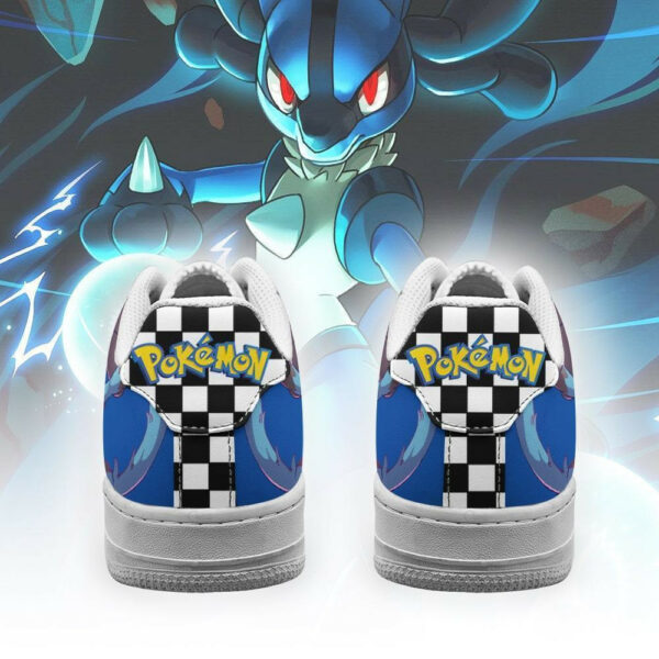 Poke Lucario Shoes Checkerboard Custom Pokemon Sneakers 3