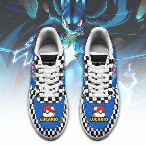 Poke Lucario Shoes Checkerboard Custom Pokemon Sneakers 4