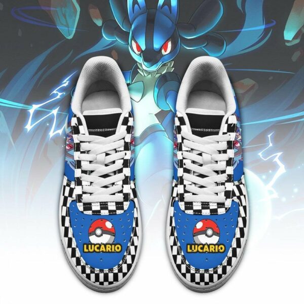 Poke Lucario Shoes Checkerboard Custom Pokemon Sneakers 2