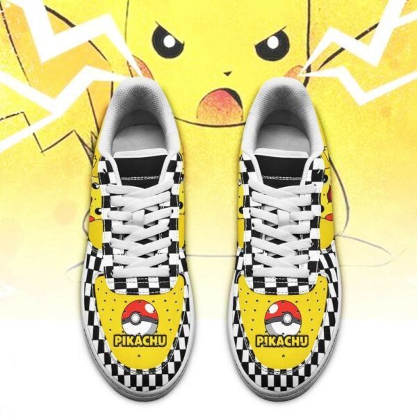 Poke Pikachu Shoes Checkerboard Custom Pokemon Sneakers 2