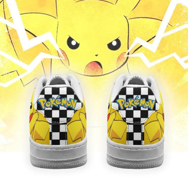 Poke Pikachu Shoes Checkerboard Custom Pokemon Sneakers 3