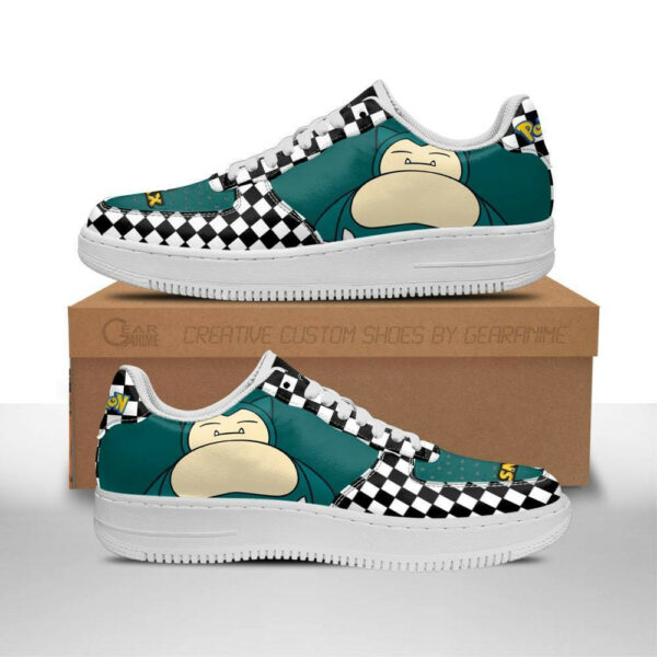 Poke Snorlax Shoes Checkerboard Custom Pokemon Sneakers 1