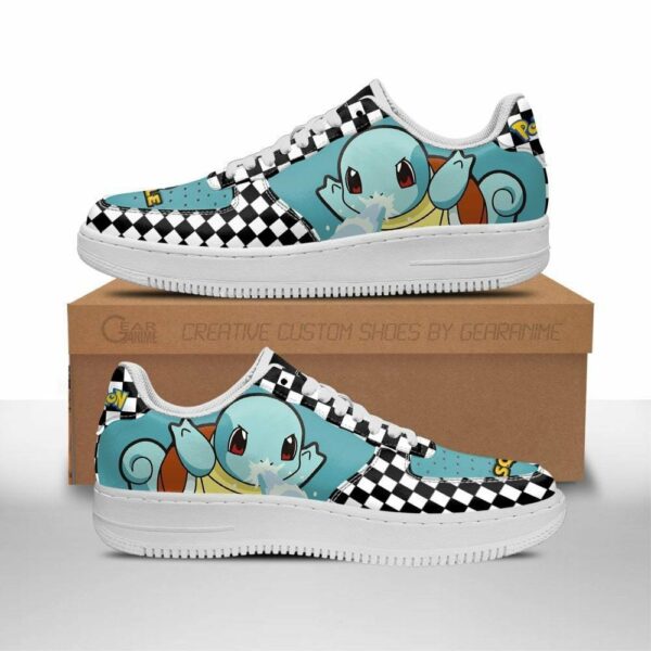 Poke Squirtle Shoes Checkerboard Custom Pokemon Sneakers 1
