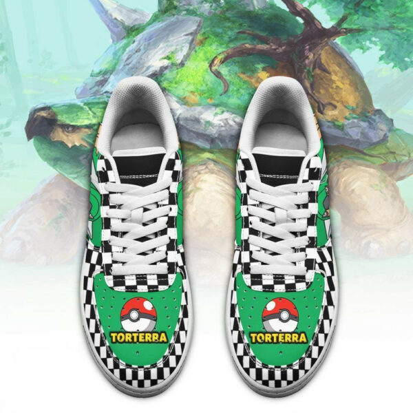 Poke Torterra Shoes Checkerboard Custom Pokemon Sneakers 2