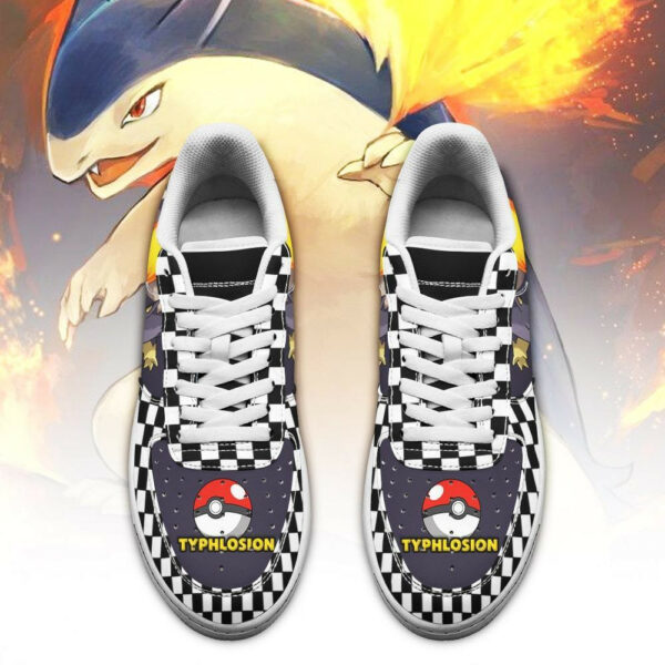 Poke Typhlosion Shoes Checkerboard Custom Pokemon Sneakers 2