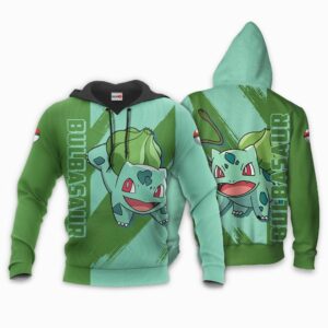 Pokemon Bulbasaur Hoodie Shirt Anime Zip Jacket 8