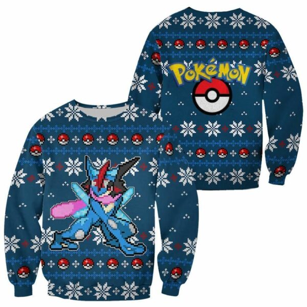 Pokemon Greninja Ugly Christmas Sweater Custom Xmas Gift 1