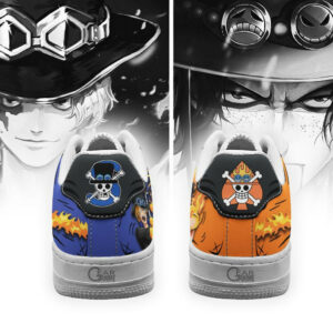 Portgas Ace and Sabo Air Shoes Custom Mera Mera One Piece Anime Sneakers 6