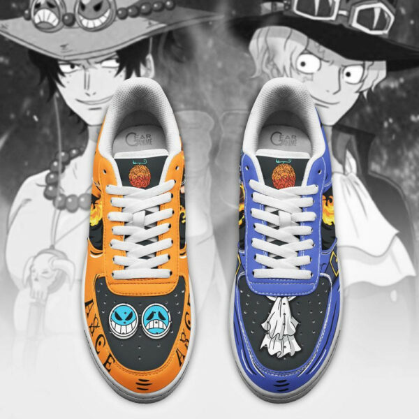 Portgas Ace and Sabo Air Shoes Custom Mera Mera One Piece Anime Sneakers 4