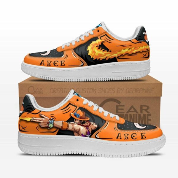Portgas D Ace Air Shoes Custom Fire Anime One Piece Sneakers 1