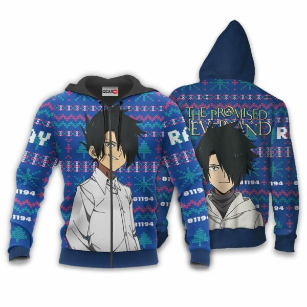 Ray Ugly Christmas Sweater Custom Anime The Promised Neverland XS12 2