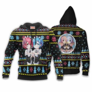 Re Zero Rem Ram Ugly Christmas Sweater Custom Anime XS12 7