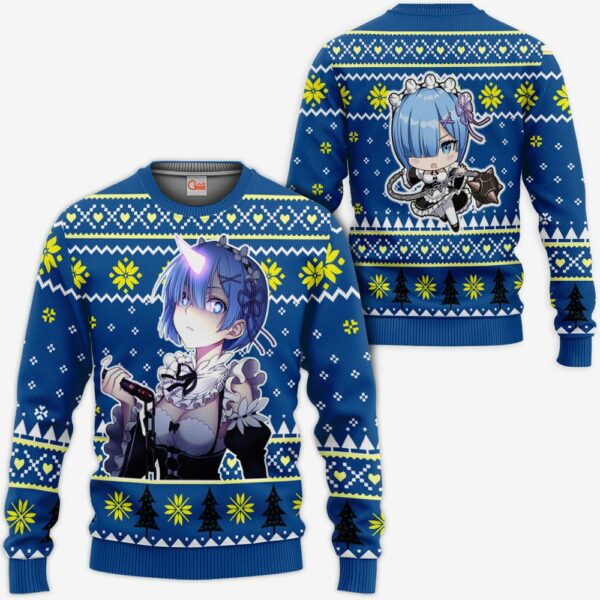 Re Zero Rem Ugly Christmas Sweater Custom Anime XS12 1