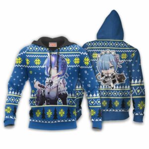 Re Zero Rem Ugly Christmas Sweater Custom Anime XS12 7