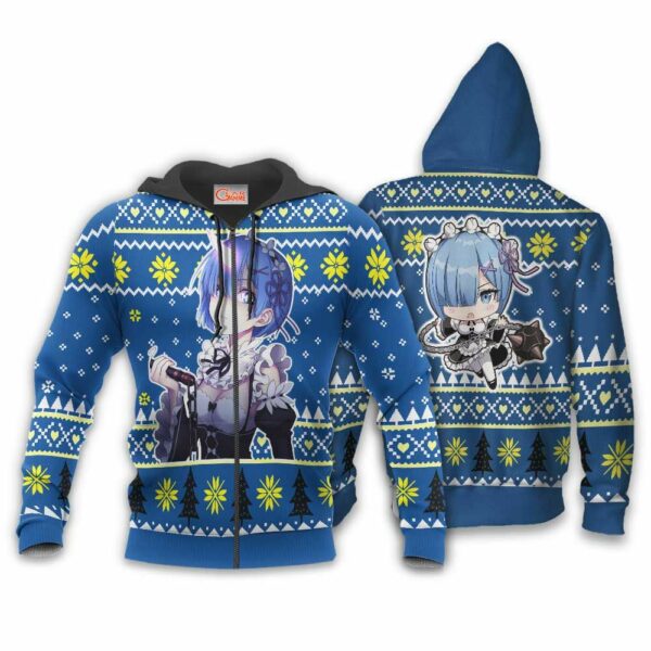 Re Zero Rem Ugly Christmas Sweater Custom Anime XS12 2