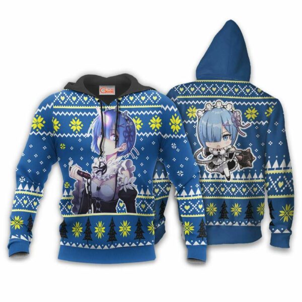 Re Zero Rem Ugly Christmas Sweater Custom Anime XS12 3