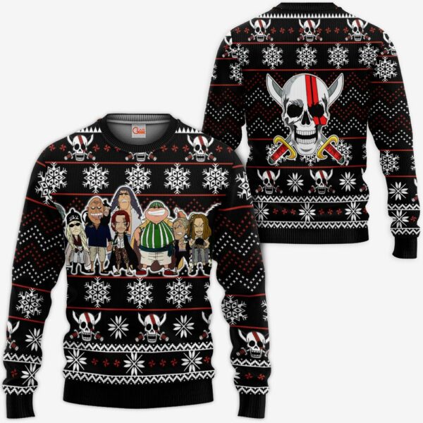 Red Hair Pirates Ugly Christmas Sweater Custom Anime One Piece XS12 1