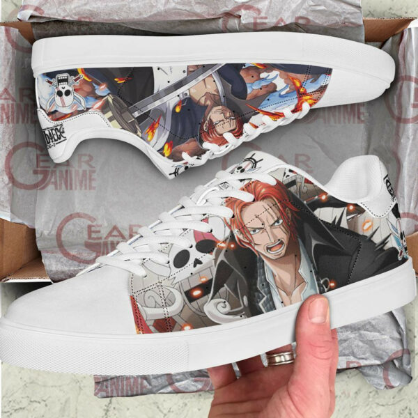 Red Hair Shanks Skate Shoes One Piece Custom Anime Sneakers 2