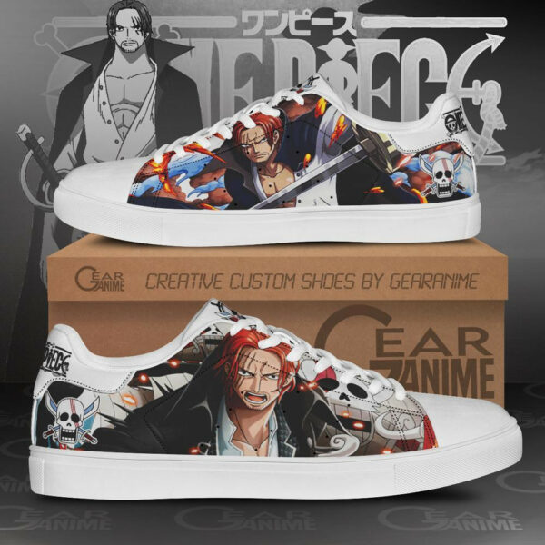 Red Hair Shanks Skate Shoes One Piece Custom Anime Sneakers 1