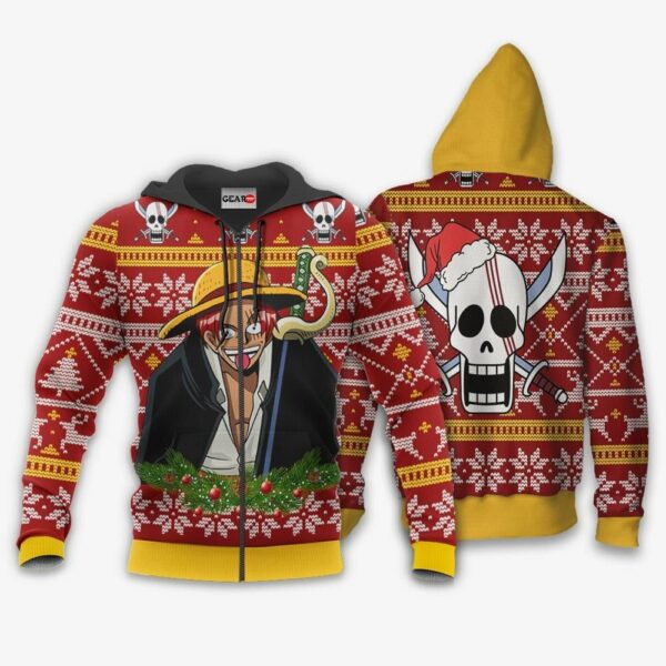 Red Hair Shanks Ugly Christmas Sweater Custom One Piece Anime XS12 2